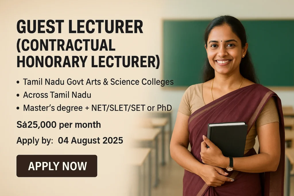 TN Govt Arts College Guest Lecturer Recruitment 2025