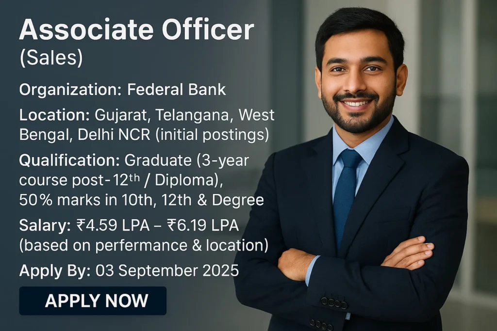 Federal Bank Hiring Associate Officer jobs