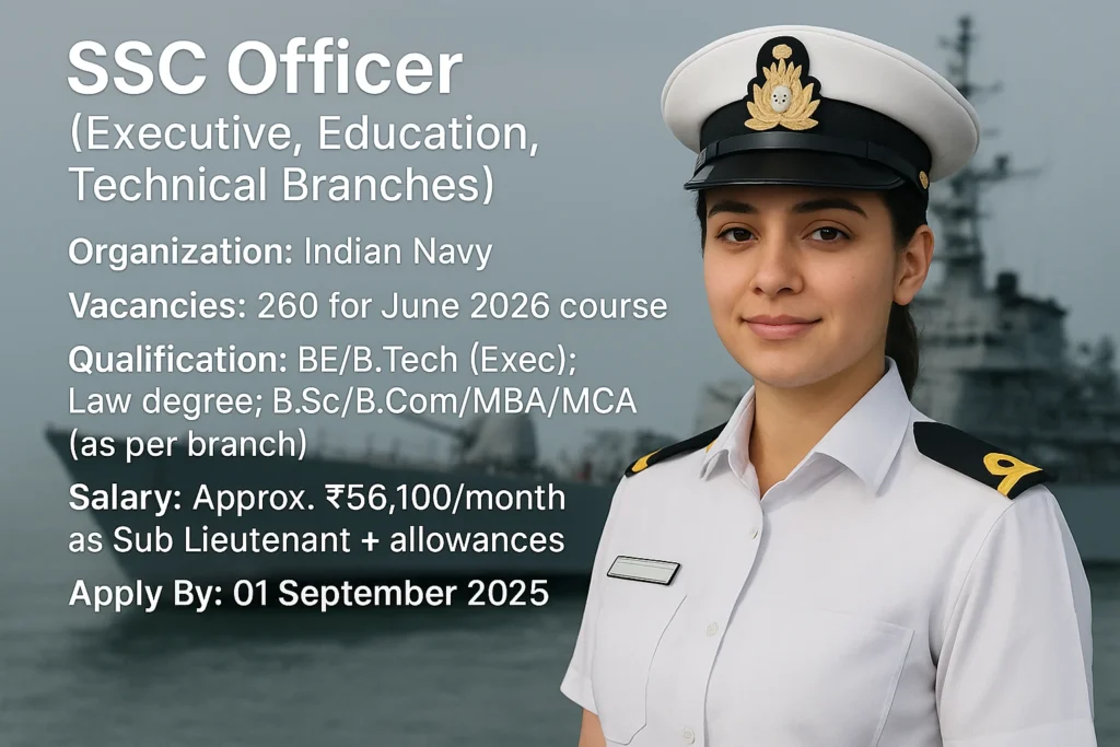 Indian Navy Officer Job