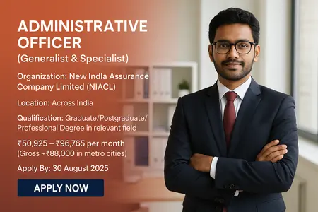 NIACL AO Recruitment 2025 – 550 Administrative Officer
