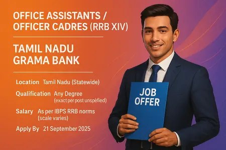 Apply now for 688 Tamil Nadu Grama Bank RRB roles
