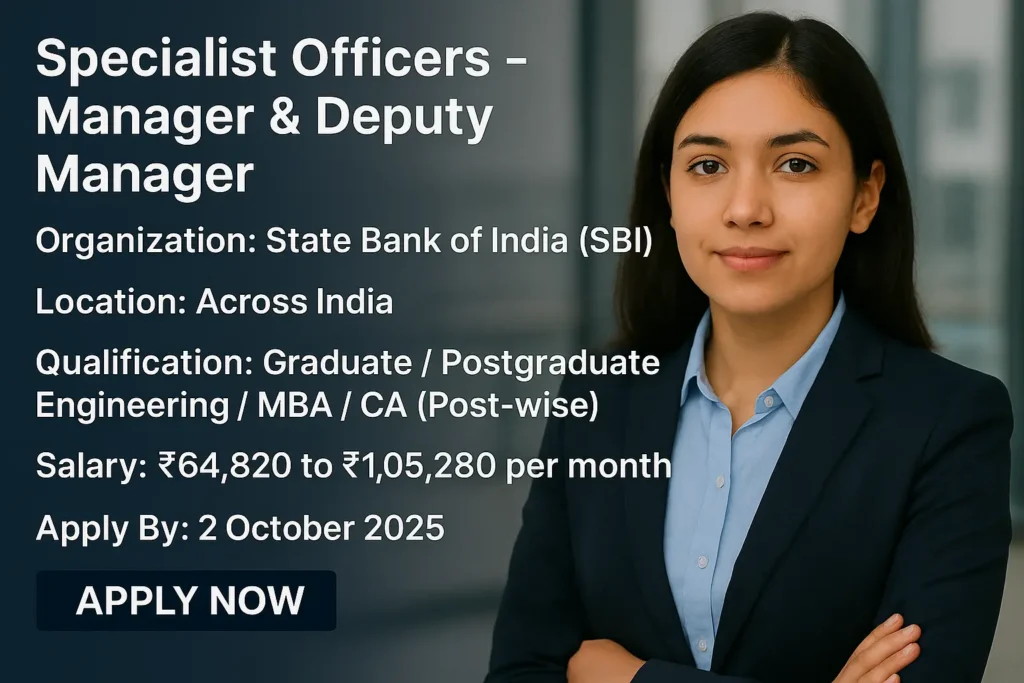 SBI Specialist Officers recruitment