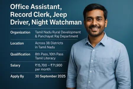 Tamil Nadu Rural Development and Panchayat Raj Department TNRD job openings